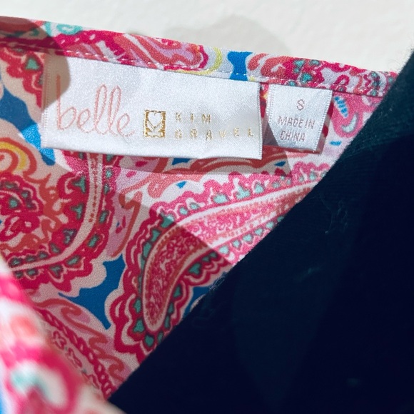 Belle by Kim Gravel Pink and Blue Paisley Blouse - Picture 2 of 8
